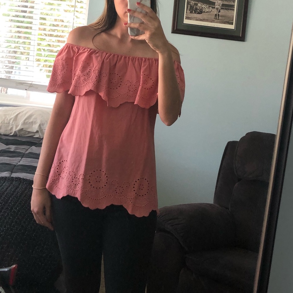 Pink off the shoulder top
